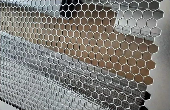 304 stainless steel mesh hexagonal hole perforated sheet for facade panels