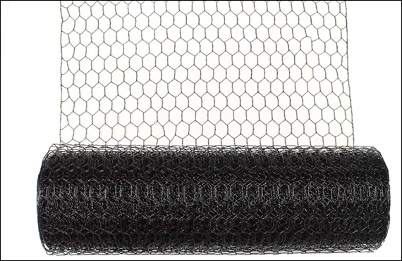 Black Vinyl Coated Poultry Netting 1 inch mesh 20 gauge wire